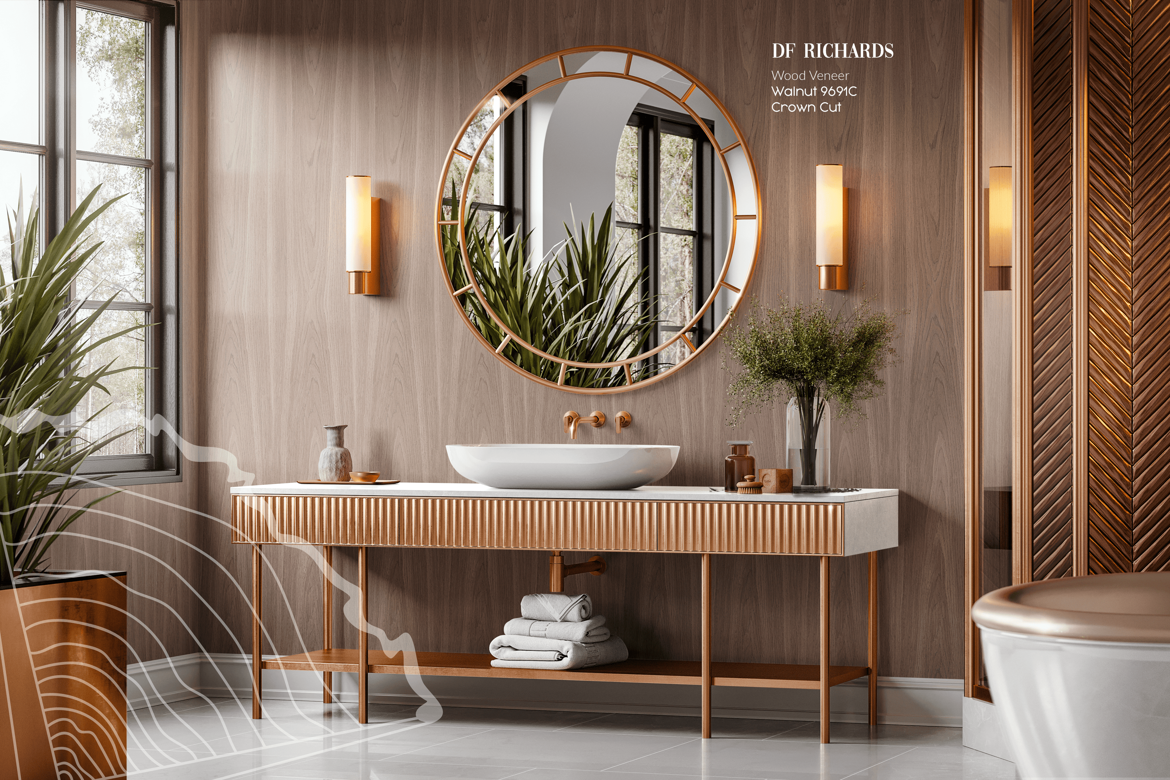 Wood Veneer - Walnut 9691C - DF Richards Veneers